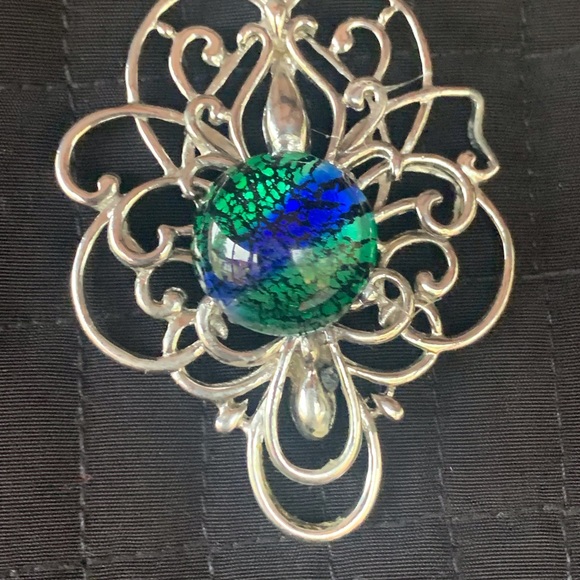 Vintage Peacock Silver Necklace - Picture 3 of 5